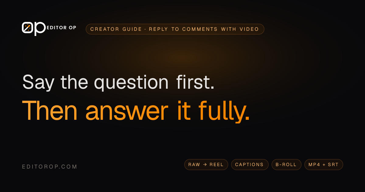 How to Reply to Comments With a Video | EditorOP